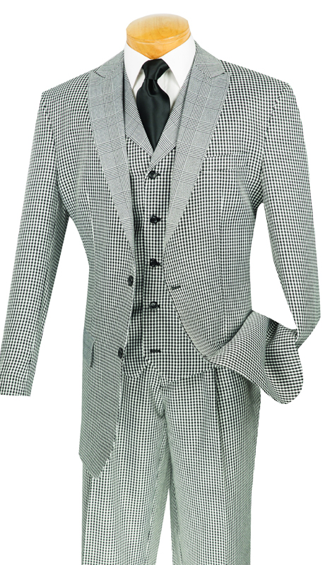 3 Piece Houndstooth Pattern Suit Mens Suits And Clothing Menswear At