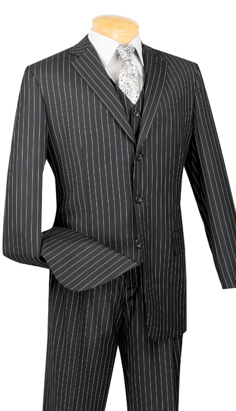 3 Piece Banker Stripe Suit - Men's Suits & Clothing | Menswear at ...